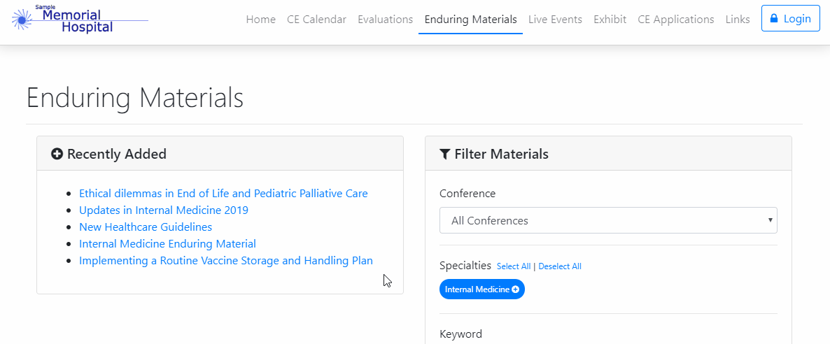 Enduring Materials Demo